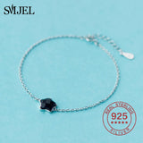 925 Silver Crystal Star Charms Bracelet Party Cuff Bracelet Bangles