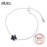 925 Silver Crystal Star Charms Bracelet Party Cuff Bracelet Bangles