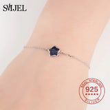 925 Silver Crystal Star Charms Bracelet Party Cuff Bracelet Bangles