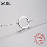 925 Sterling Silver Circle Chain Link Bracelet for Women