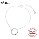 925 Sterling Silver Circle Chain Link Bracelet for Women