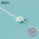 925 Sterling Silver Snowflake Bracelet Chain Link Jewelry Christmas