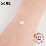 925 Sterling Silver Snowflake Bracelet Chain Link Jewelry Christmas