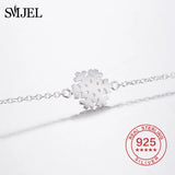 925 Sterling Silver Snowflake Bracelet Chain Link Jewelry Christmas
