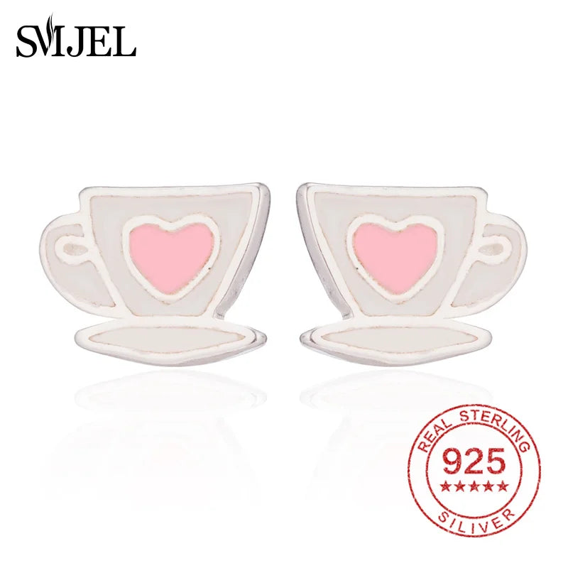 Real 925 Sterling Silver Earrings for Women Kids Jewelry