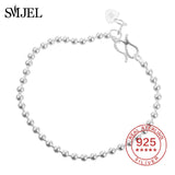 925 Silver Heart Charm Bracelet Women Beads Bangles Wedding