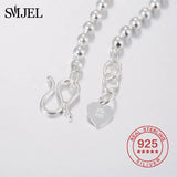 925 Silver Heart Charm Bracelet Women Beads Bangles Wedding