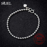 925 Silver Heart Charm Bracelet Women Beads Bangles Wedding