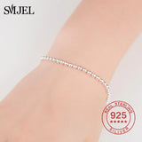 925 Silver Heart Charm Bracelet Women Beads Bangles Wedding