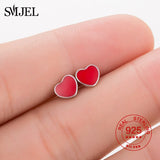 925 Silver Stud Earrings Wave Heart Angel Wing Cat Star S925 Gift
