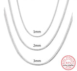 925 Silver Snake Chain Necklace 1MM
