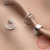 925 Silver Smooth Surface Ear Cuff Clip Earrings For Women Without Piercing