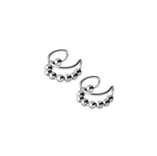 925 Silver Smooth Surface Ear Cuff Clip Earrings For Women Without Piercing
