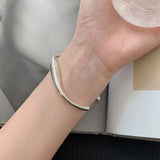 925 Silver Solid Bracelet Irregular Geometric Jewelry