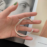 925 Silver Solid Bracelet Irregular Geometric Jewelry