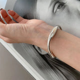 925 Silver Solid Bracelet Irregular Geometric Jewelry