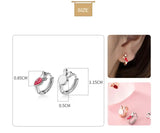 925 Silver Rabbit Carrot Hoop Earring Women Ear Pin Fine Jewelry