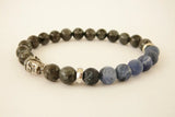 Buddha Bracelet Gray Larvikite Brazil Stripe Stone