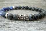 Buddha Bracelet Gray Larvikite Brazil Stripe Stone