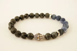 Buddha Bracelet Gray Larvikite Brazil Stripe Stone