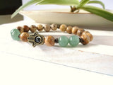 Green Aventurine Hamsa Bracelet with Picture Stone