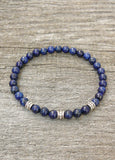 Lapis Lazuli Bracelet Natural Stone Stretch Beaded Jewelry