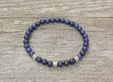 Lapis Lazuli Bracelet Natural Stone Stretch Beaded Jewelry