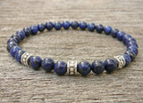Lapis Lazuli Bracelet Natural Stone Stretch Beaded Jewelry