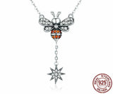 Enamel Double Heart Necklace 925 Sterling Silver Y-Shape Chain Necklaces