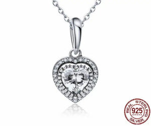 Enamel Double Heart Necklace 925 Sterling Silver Y-Shape Chain Necklaces