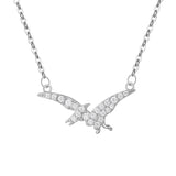 Silver Giraffe CZ Pendant Necklace for Women Girls