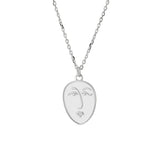 Sakura Pendant Stainless Steel Necklace for Women Wedding Jewelry