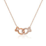 SN5 Imitated Pearl Heart Pendant Necklace Layered Choker