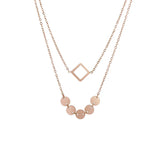 Crystal Stone Coin Pendant Necklace