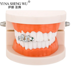 Snake Teeth Grillz Hip Hop Dental Grills Crystal Piercing Cap
