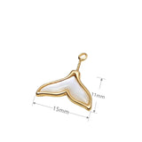 2pcs Brass Plated Fish Tail Half Pin Drilled Pendant Charms Jewelry Accessories