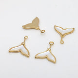 2pcs Brass Plated Fish Tail Half Pin Drilled Pendant Charms Jewelry Accessories