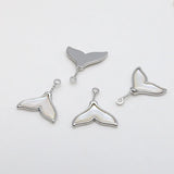 2pcs Brass Plated Fish Tail Half Pin Drilled Pendant Charms Jewelry Accessories