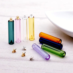 2pcs Diffuser Perfume Glass Bottle Necklace Pendant Refillable Vial Charms
