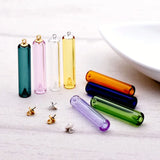 2pcs Diffuser Perfume Glass Bottle Necklace Pendant Refillable Vial Charms