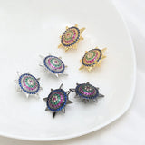 2pcs Devil Shield Brass w/ Plated Half Pin Drilled Pendant Charms DIY Materials