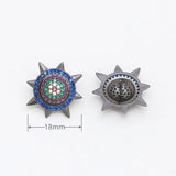 2pcs Devil Shield Brass w/ Plated Half Pin Drilled Pendant Charms DIY Materials