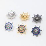 2pcs Devil Shield Brass w/ Plated Half Pin Drilled Pendant Charms DIY Materials