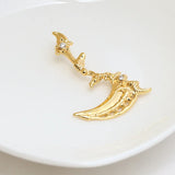 2pcs Devil Sickle Brass Plated Pendant Charms Jewelry DIY Materials