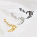 2pcs Devil Sickle Brass Plated Pendant Charms Jewelry DIY Materials
