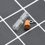 8pc Glass Hourglass Bottle Cork Pin Jewelry Set DIY Pendant Necklace Charms