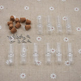 8pc Glass Hourglass Bottle Cork Pin Jewelry Set DIY Pendant Necklace Charms