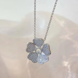 SNPQ Diamond Necklace Red Hot Collarbone Chain Pendant