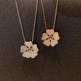 SNPQ Diamond Necklace Red Hot Collarbone Chain Pendant