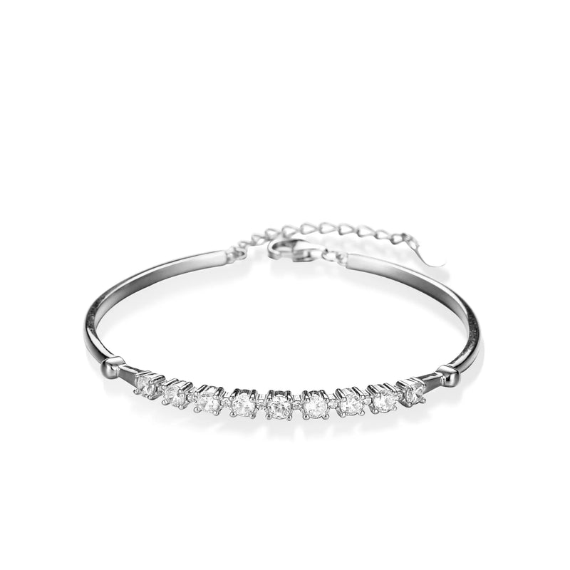 SNPQ 925 Silver Moissanite Round Bag Bracelet Women Live Direct
